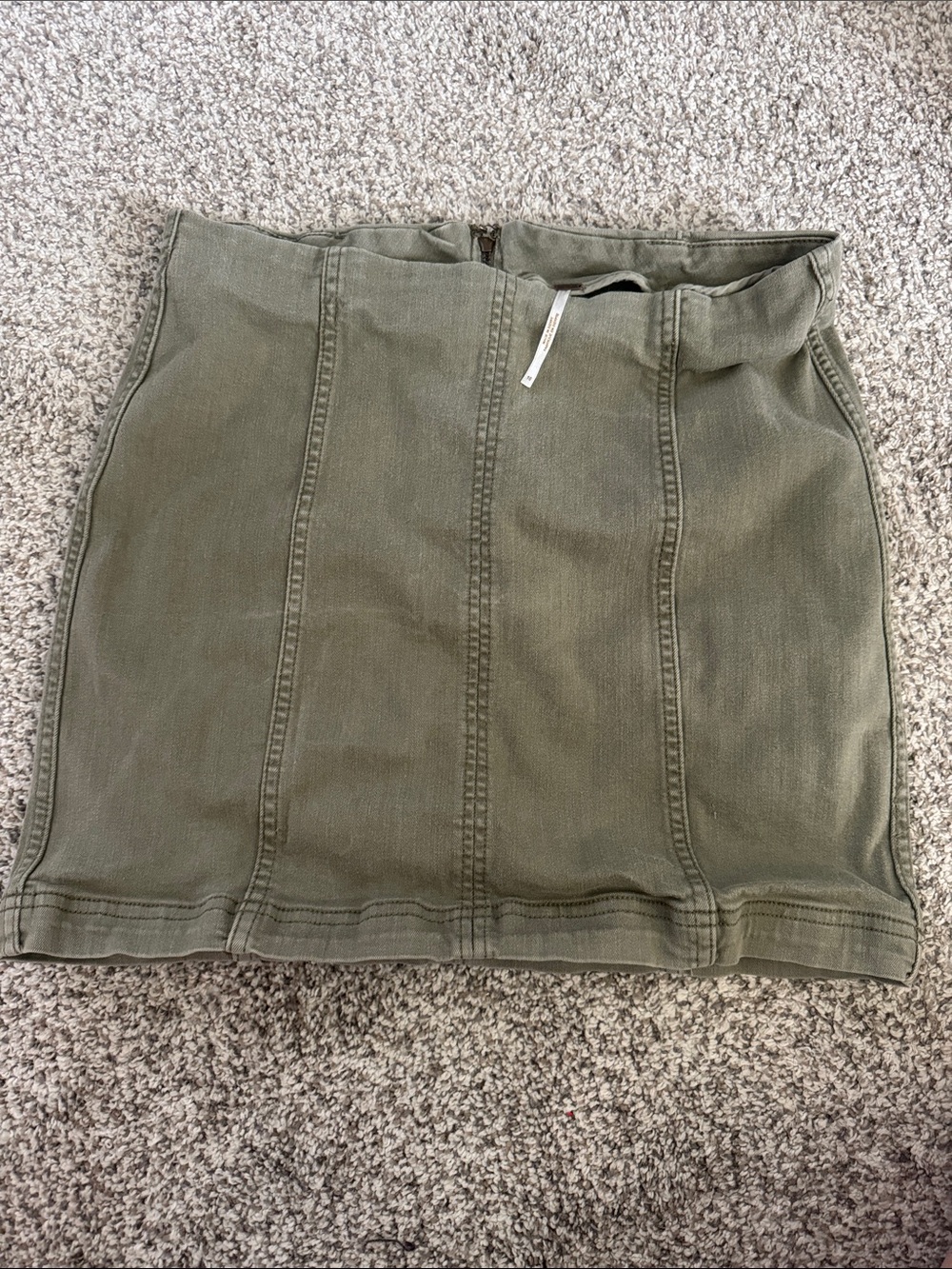 Free People Olive Panel Seam Mini Skirt